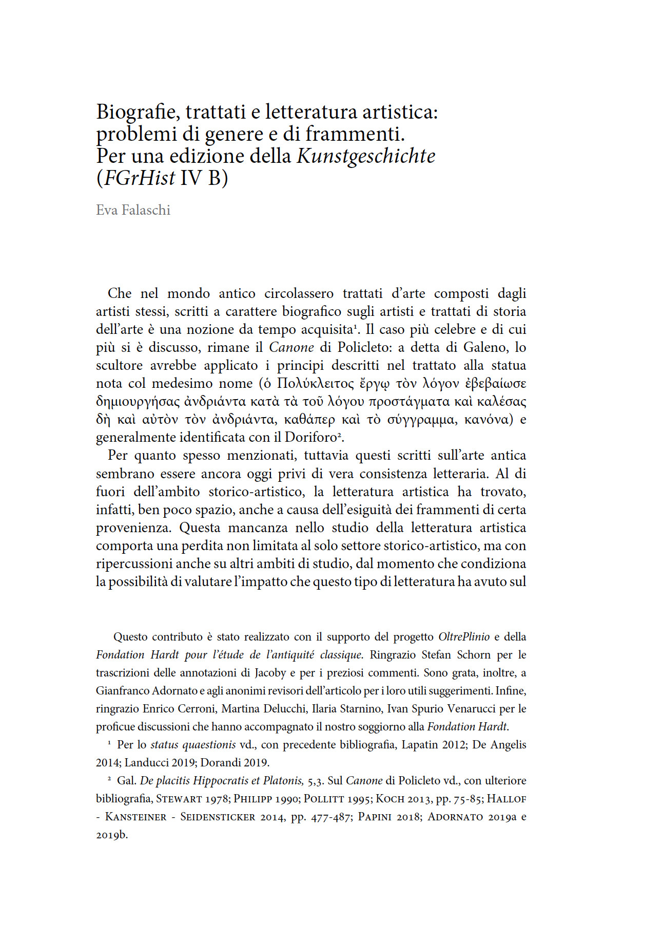 Greek artists, Biography, Artistic Literature