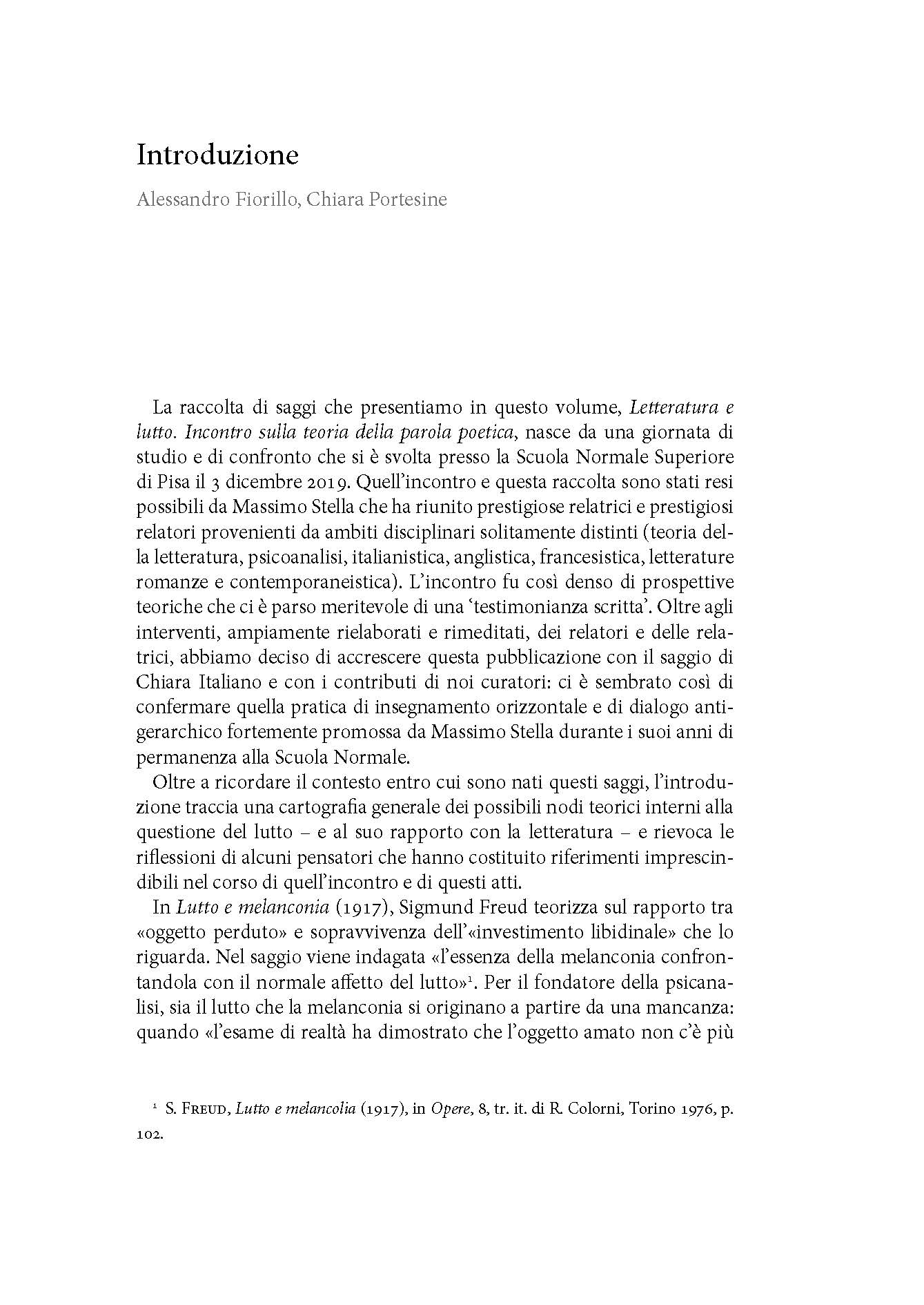 Letteratura, Lutto, Introduzione