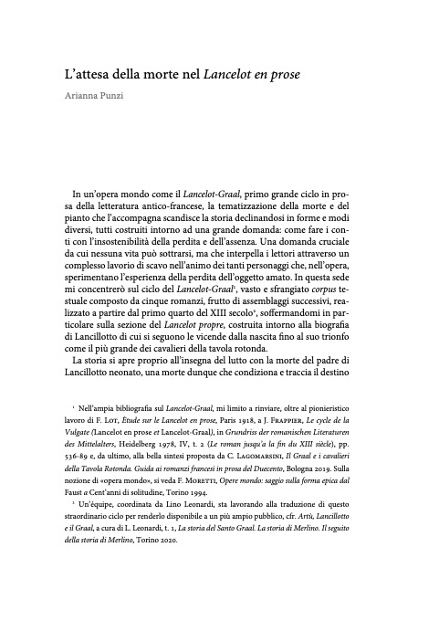 L'attesa della morte nel Lancelot en prose