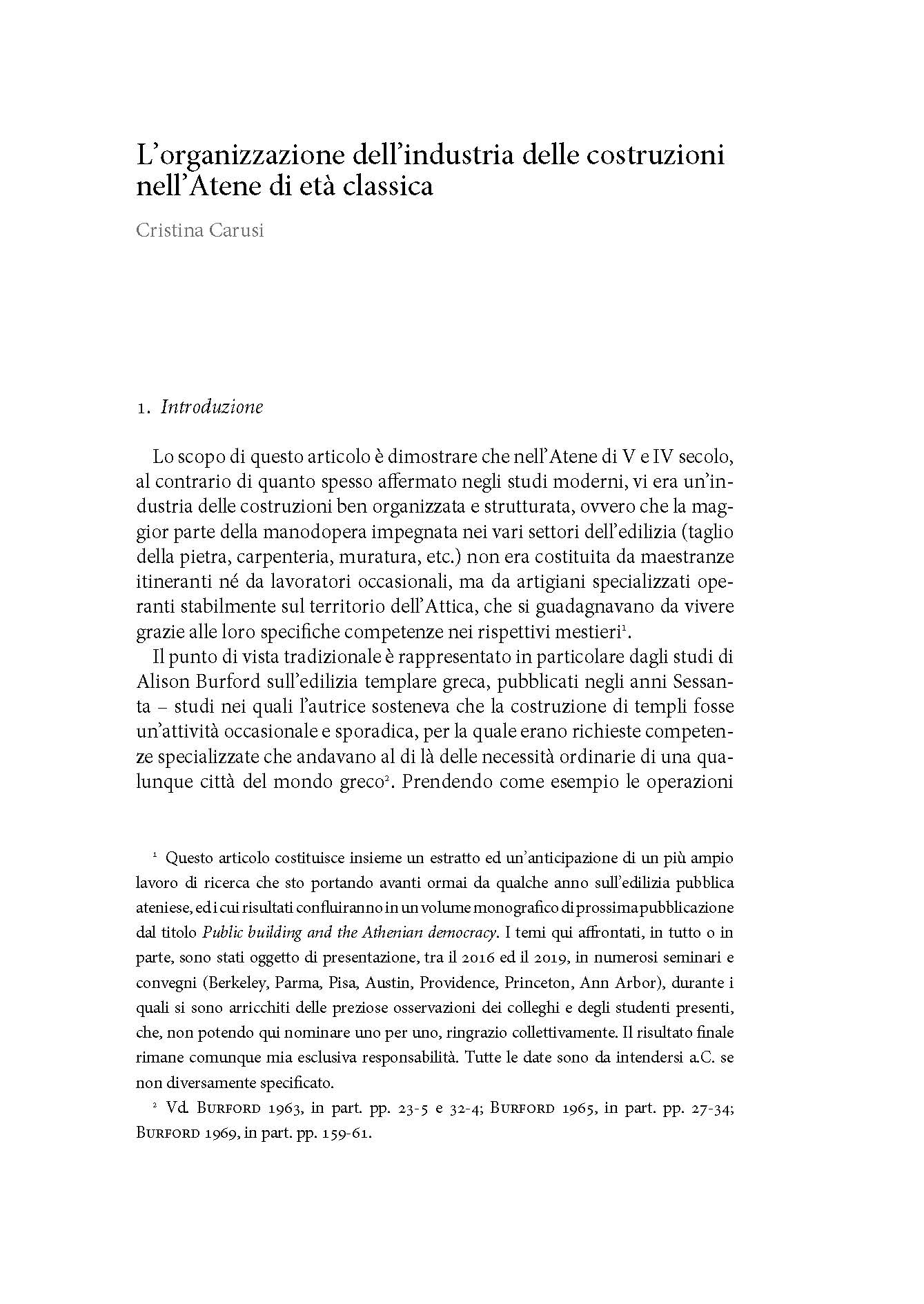 L'organizzazione dell'industria delle costruzioni nell'Atene di età classica