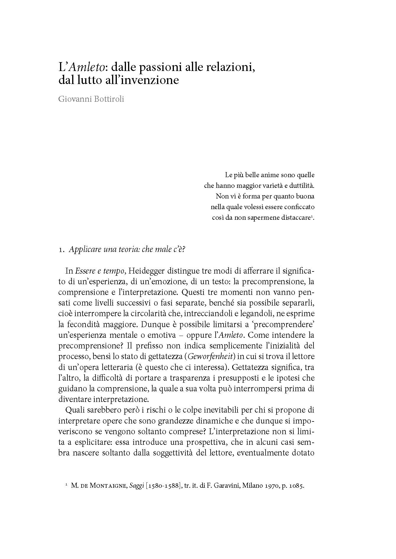 L'Amleto: dalle passioni alle relazioni, dal lutto all'invenzione