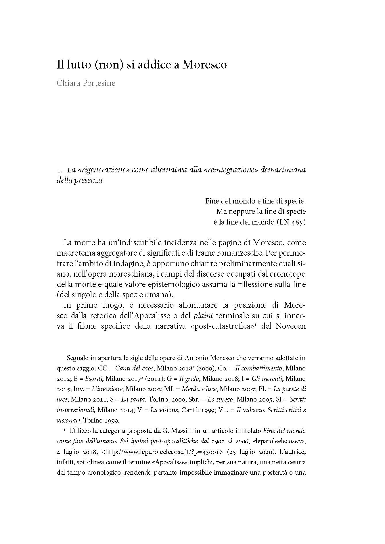 Il lutto (non) si addice a Moresco